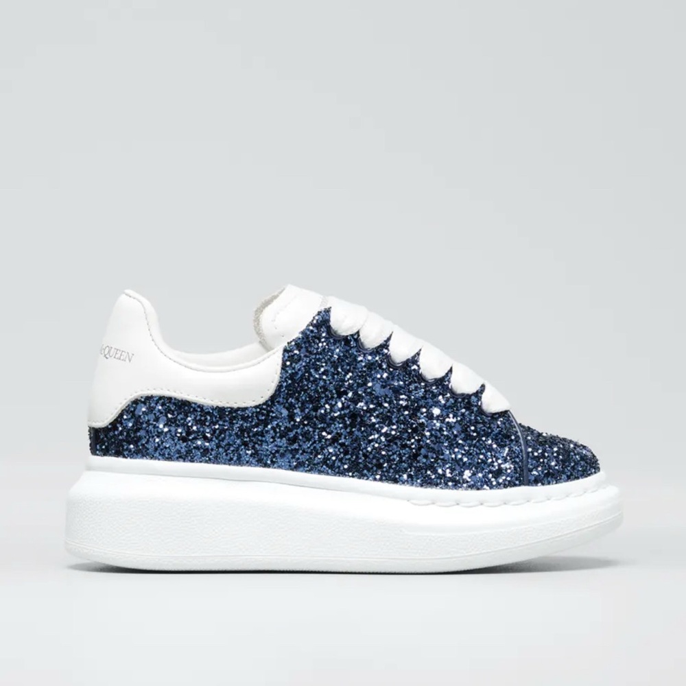 Alexander McQueen Women's Sneakers - Blue Glitter and White